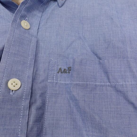 Abercrombie & Fitch Shirt Mens Medium Blue Muscle Fit Button Down Long Sleeve - Picture 3 of 9